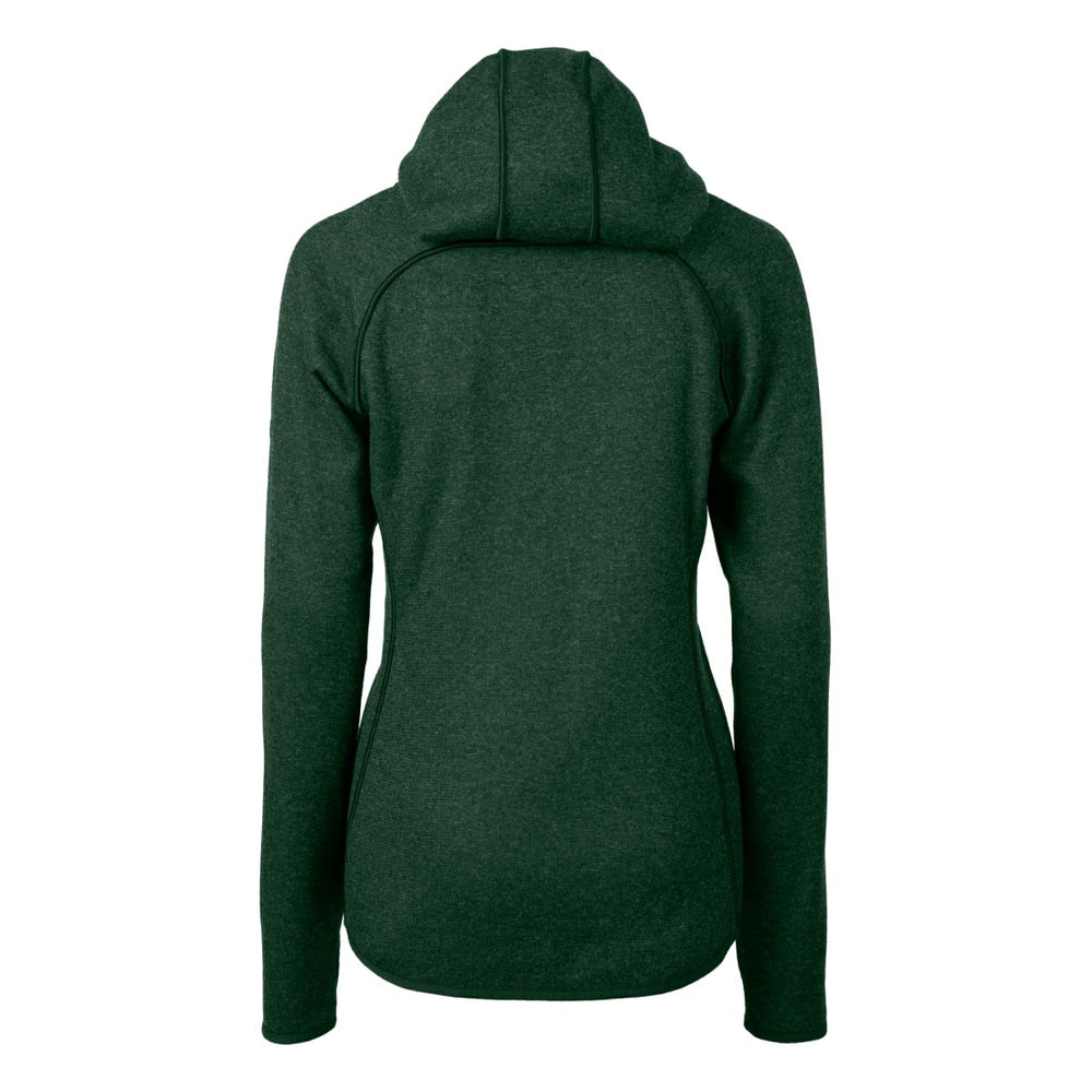 Green Bay Packers Cutter & Buck Women's Helmet Logo Mainsail Sweater-Knit Full-Zip Hoodie - Green Hoodies