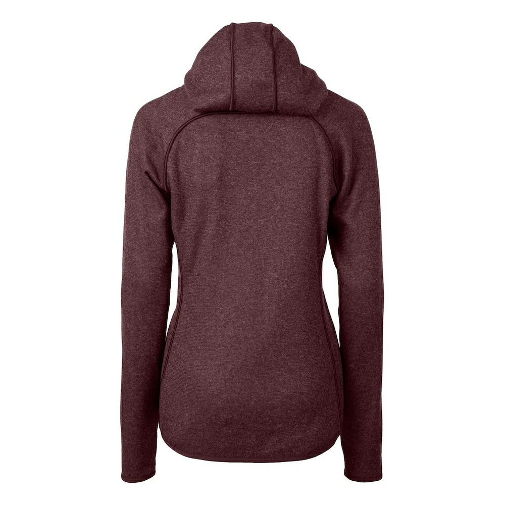 Washington Commanders Cutter & Buck Women's Helmet Logo Mainsail Sweater-Knit Full-Zip Hoodie - Burgundy Hoodies