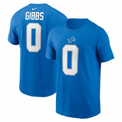 Jahmyr Gibbs Detroit Lions Name & Number T-Shirt - Blue T-shirts