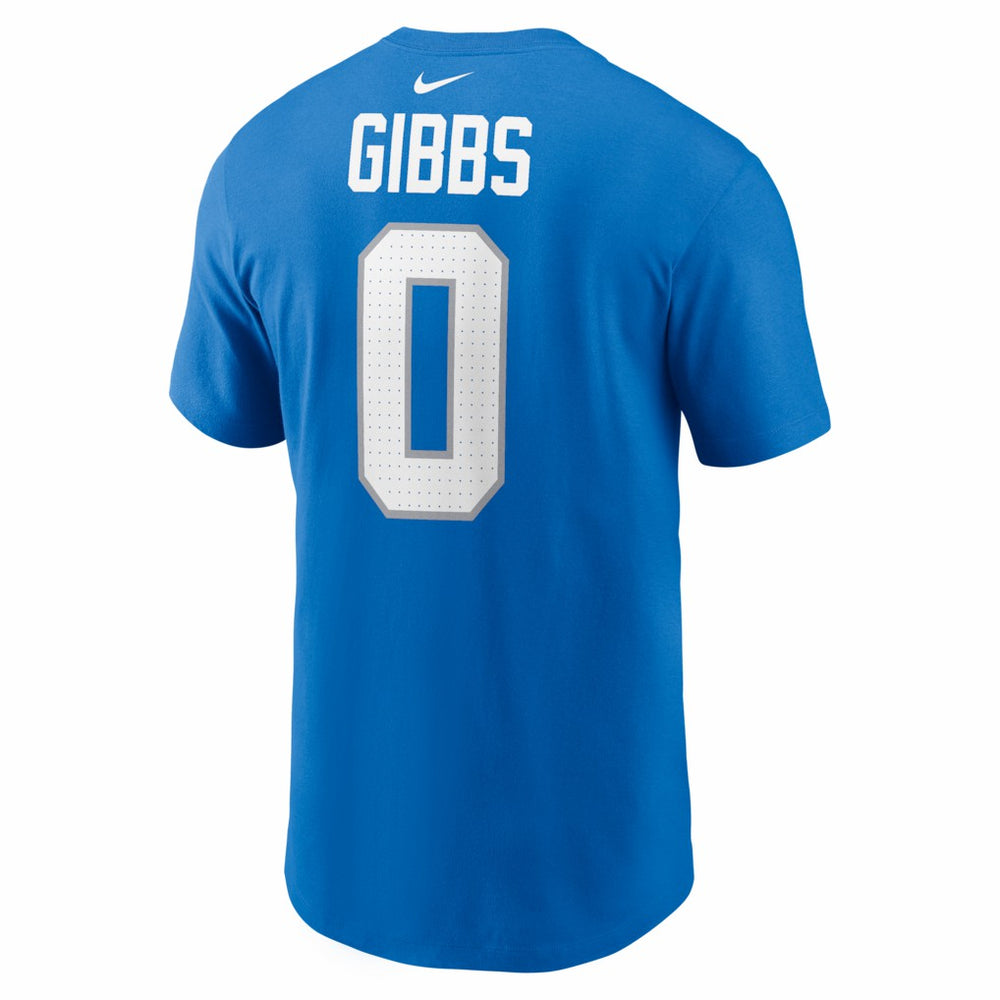 Jahmyr Gibbs Detroit Lions Name & Number T-Shirt - Blue T-shirts