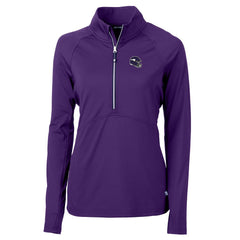 Minnesota Vikings Cutter & Buck Women's Helmet Logo Adapt Eco Knit Stretch Recycled Half-Zip Pullover Top - Purple Pullover