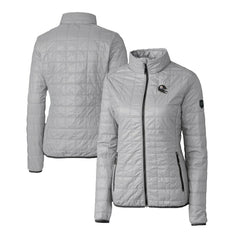 Pittsburgh Steelers Cutter & Buck Women's Helmet Logo Rainier PrimaLoft Eco Insulated Full-Zip Puffer Jacket - Gray Jackets