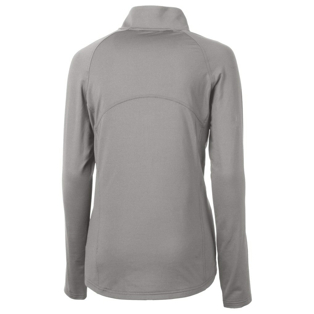 New York Jets Cutter & Buck Women's Helmet Logo Adapt Eco Knit Stretch Recycled Half-Zip Pullover Top - Gray Pullover