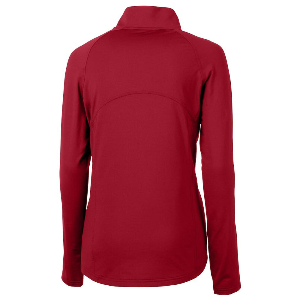 San Francisco 49ers Cutter & Buck Women's Helmet Logo Adapt Eco Knit Stretch Recycled Half-Zip Pullover Top - Scarlet Pullover