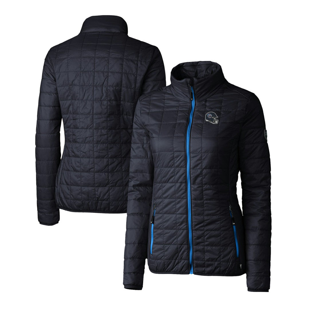 Tennessee Titans Cutter & Buck Women's Helmet Logo Rainier PrimaLoft Eco Insulated Full-Zip Puffer Jacket - Navy Jackets