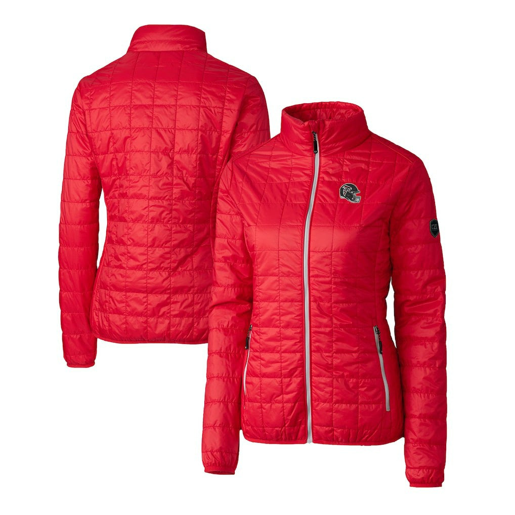 Atlanta Falcons Cutter & Buck Women's Helmet Logo Rainier PrimaLoft Eco Insulated Full-Zip Puffer Jacket - Red Jackets