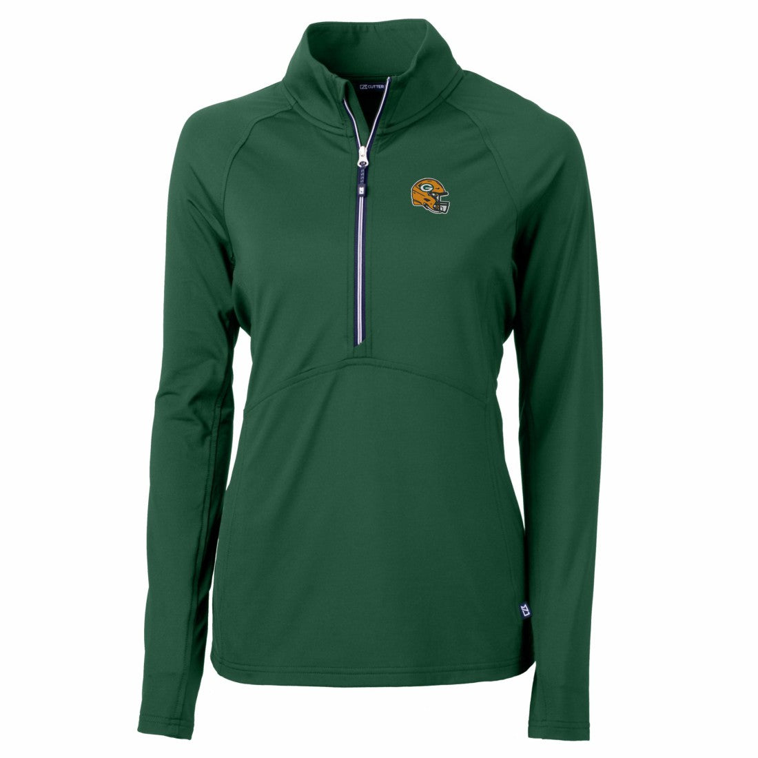 Green Bay Packers Cutter & Buck Women's Helmet Logo Adapt Eco Knit Stretch Recycled Half-Zip Pullover Top - Green Pullover
