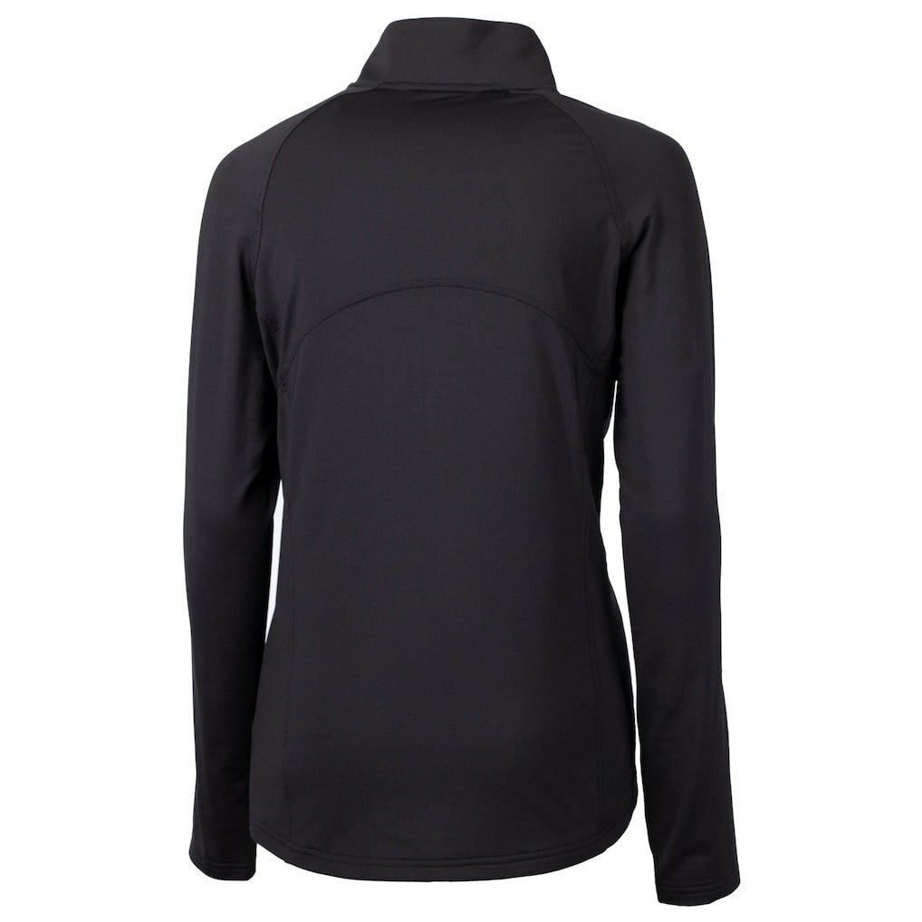 Green Bay Packers Cutter & Buck Women's Helmet Logo Adapt Eco Knit Stretch Recycled Half-Zip Pullover Top - Black Pullover