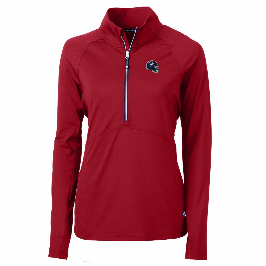 Houston Texans Cutter & Buck Women's Helmet Logo Adapt Eco Knit Stretch Recycled Half-Zip Pullover Top - Red Pullover