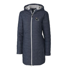 Denver Broncos Cutter & Buck Women's Helmet Logo Rainier Primaloft Eco Insulated Hooded Long Coat - Heather Navy