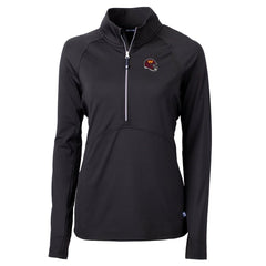 Washington Commanders Cutter & Buck Women's Helmet Logo Adapt Eco Knit Stretch Recycled Half-Zip Pullover Top - Black Pullover