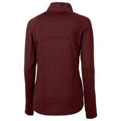Washington Commanders Cutter & Buck Women's Helmet Logo Adapt Eco Knit Stretch Recycled Half-Zip Pullover Top - Burgundy Pullover