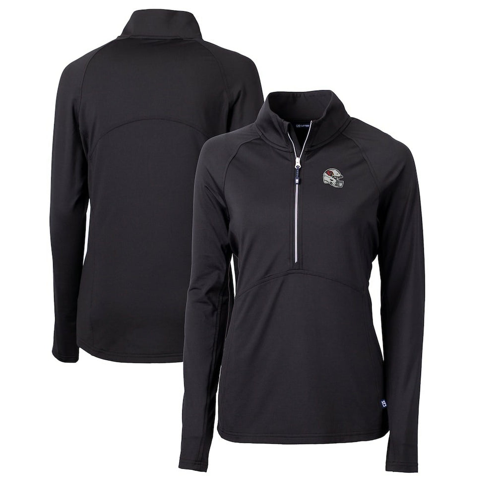 Arizona Cardinals Cutter & Buck Women's Helmet Logo Adapt Eco Knit Stretch Recycled Half-Zip Pullover Top - Black Pullover