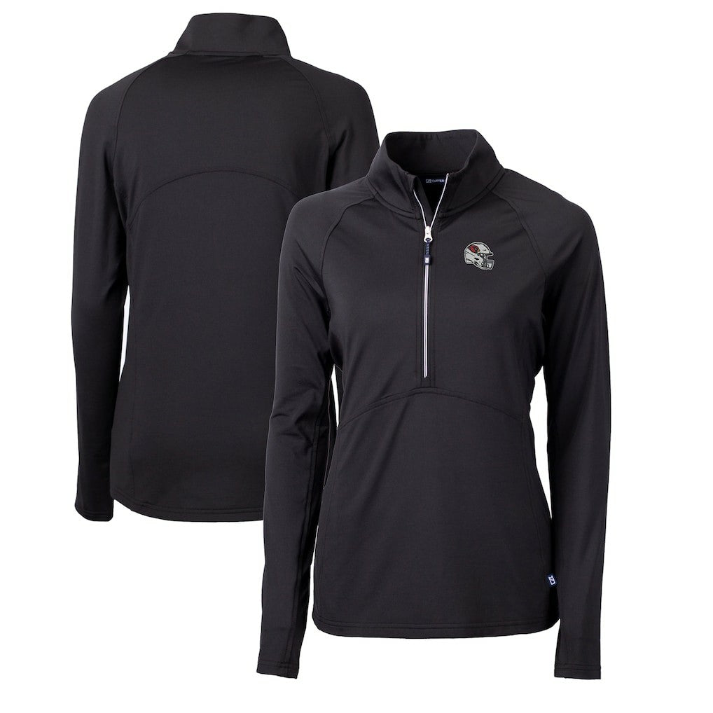 Arizona Cardinals Cutter & Buck Women's Helmet Logo Adapt Eco Knit Stretch Recycled Half-Zip Pullover Top - Black Pullover