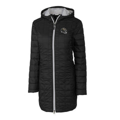 Baltimore Ravens Cutter & Buck Women's Helmet Logo Rainier Primaloft Eco Insulated Hooded Long Coat - Black