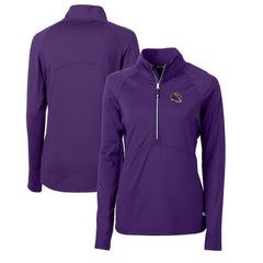 Baltimore Ravens Cutter & Buck Women's Helmet Logo Adapt Eco Knit Stretch Recycled Half-Zip Pullover Top - Purple Pullover