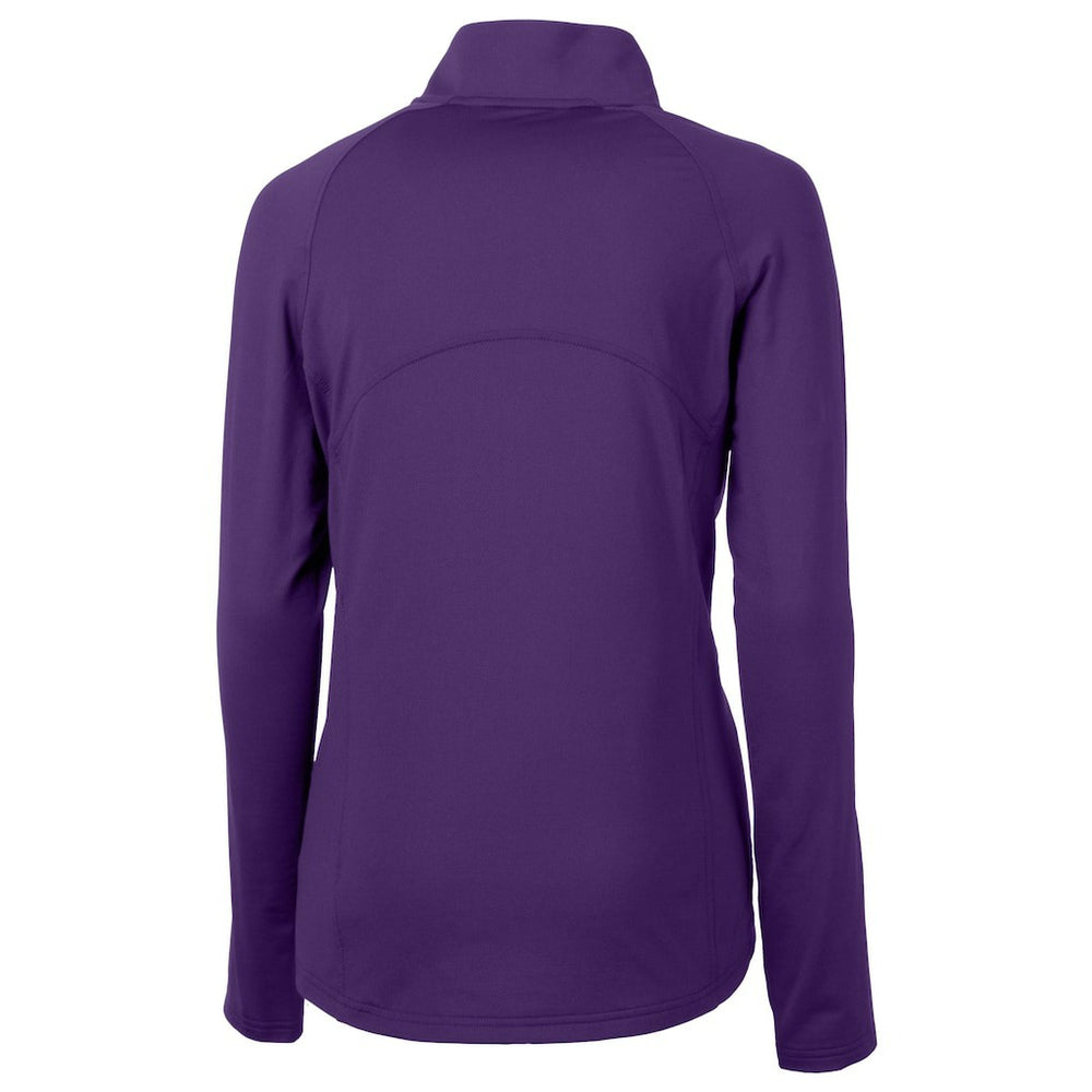 Baltimore Ravens Cutter & Buck Women's Helmet Logo Adapt Eco Knit Stretch Recycled Half-Zip Pullover Top - Purple Pullover