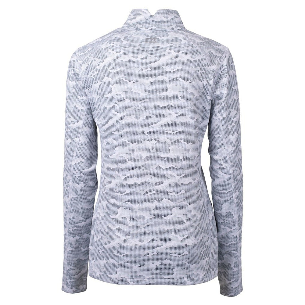 New Orleans Saints Cutter & Buck Women's Helmet Logo Traverse Camo Print Stretch Quarter-Zip Pullover Top - Charcoal Pullover