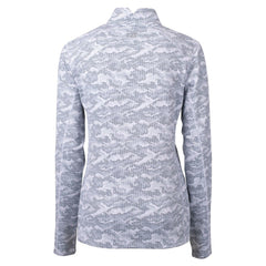 New Orleans Saints Cutter & Buck Women's Helmet Logo Traverse Camo Print Stretch Quarter-Zip Pullover Top - Charcoal Pullover