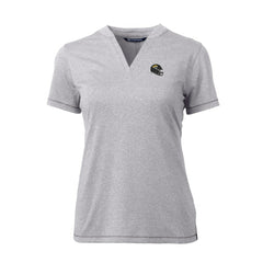 Jacksonville Jaguars Cutter & Buck Women's Helmet Logo DryTec Forge Stretch V-Neck Blade Top - Heather Gray Tops
