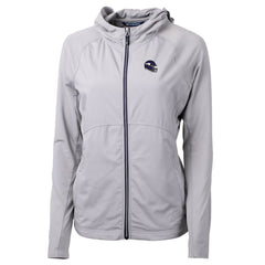Minnesota Vikings Cutter & Buck Women's Helmet Logo Adapt Eco Knit Hybrid Recycled Full-Zip Hoodie - Heather Gray Hoodies