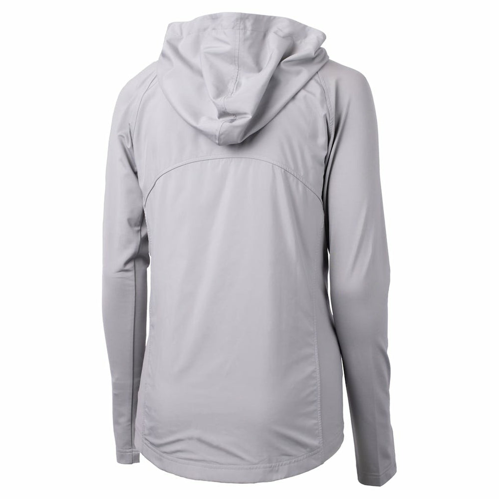 Minnesota Vikings Cutter & Buck Women's Helmet Logo Adapt Eco Knit Hybrid Recycled Full-Zip Hoodie - Heather Gray Hoodies