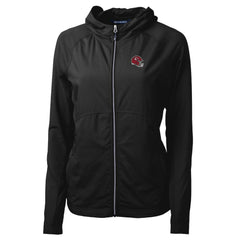 Kansas City Chiefs Cutter & Buck Women's Helmet Logo Adapt Eco Knit Hybrid Recycled Full-Zip Hoodie - Black Hoodies