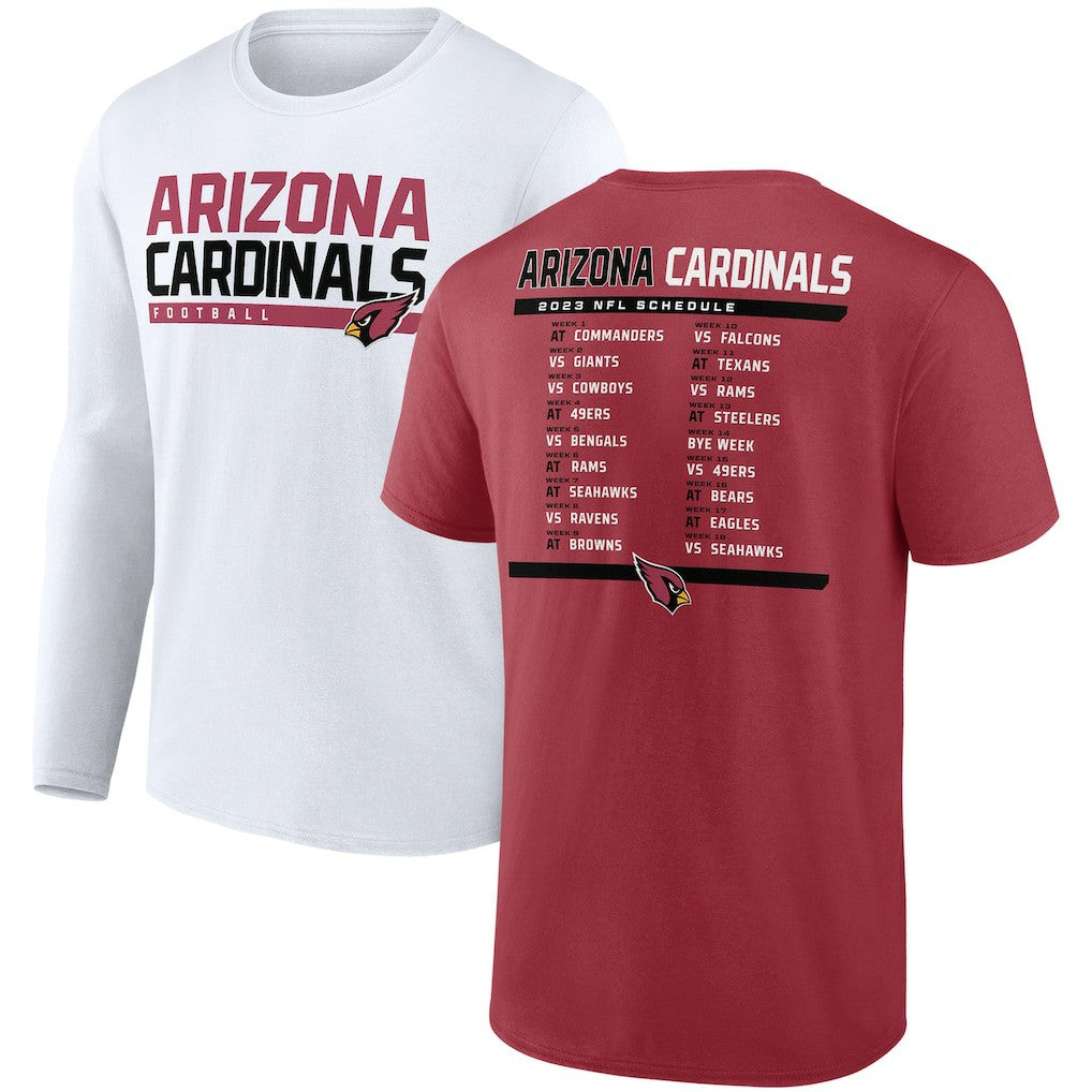 Arizona Cardinals Two-Pack 2023 Schedule T-Shirt Combo Set - Cardinal/White T-shirts