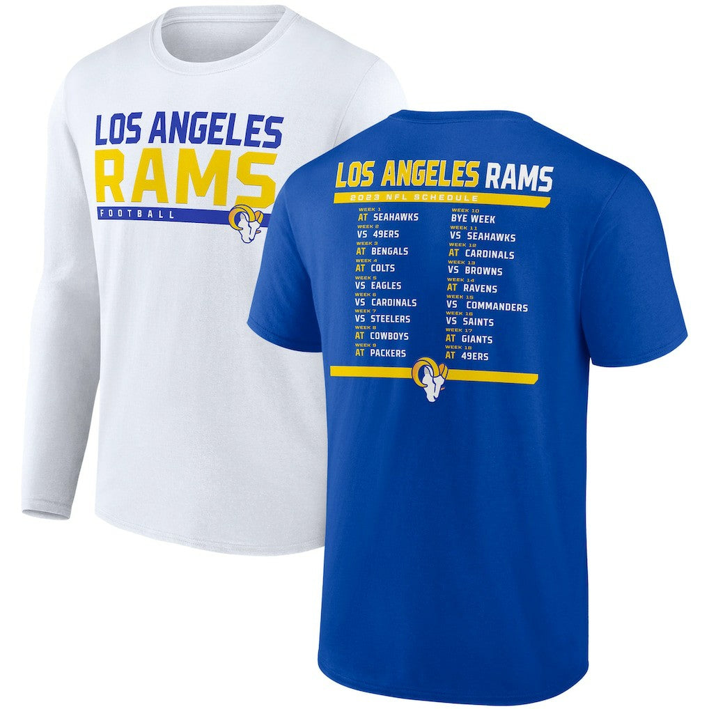 Los Angeles Rams Two-Pack 2023 Schedule T-Shirt Combo Set - Royal/White T-shirts