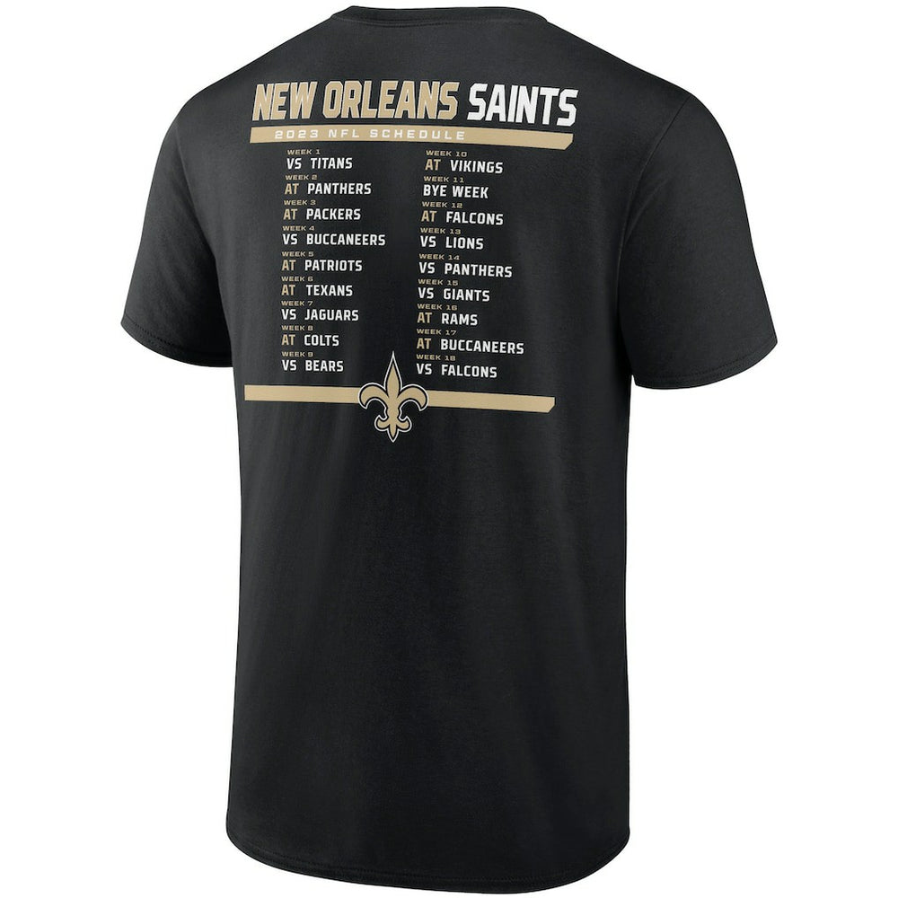 New Orleans Saints Two-Pack 2023 Schedule T-Shirt Combo Set - Black/White T-shirts