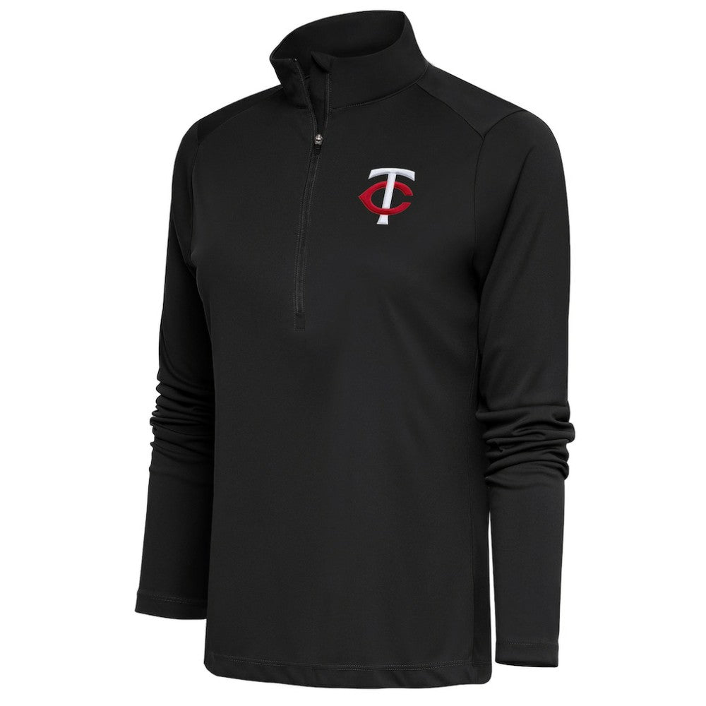 Minnesota Twins Antigua Women's Tribute Half-Zip Pullover Top - Gray Pullover
