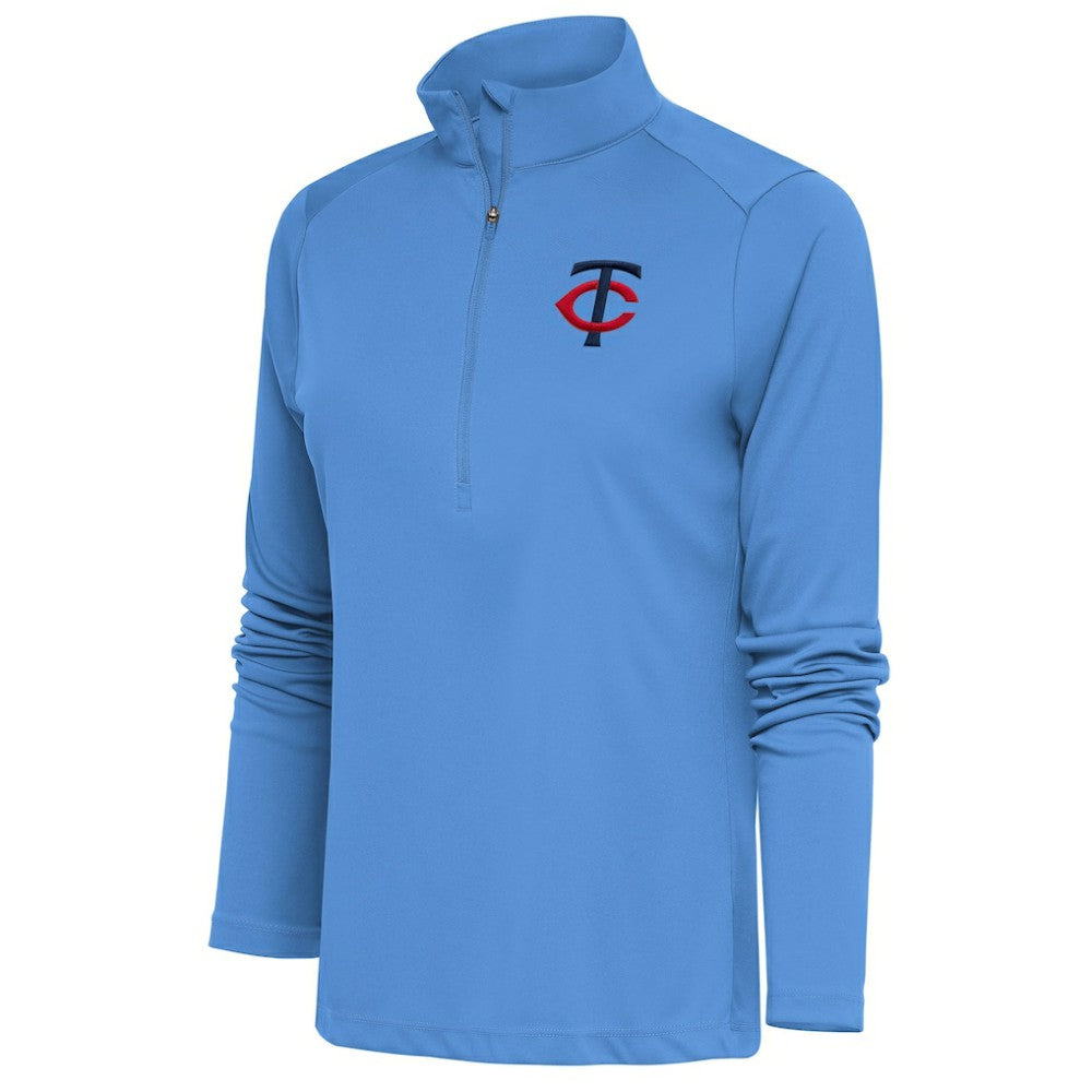 Minnesota Twins Antigua Women's Tribute Half-Zip Pullover Top - Light Blue Pullover