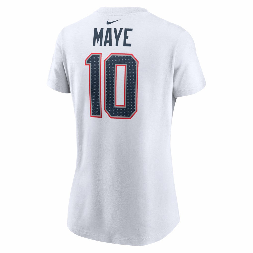 Drake Maye New England Patriots Women's Player Name & Number T-Shirt - White T-shirts