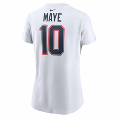 Drake Maye New England Patriots Women's Player Name & Number T-Shirt - White T-shirts