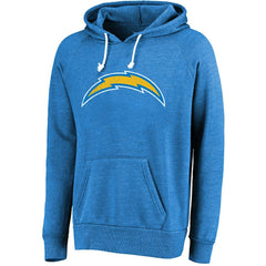 Justin Herbert Los Angeles Chargers Majestic Threads Name & Number Tri-Blend Pullover Hoodie - Powder Blue Hoodies