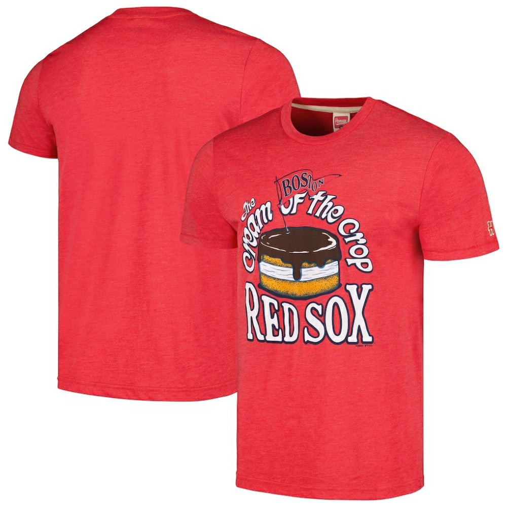 Boston Red Sox Homage Cream of the Crop Hyper Local Tri-Blend T-Shirt - Red T-shirts