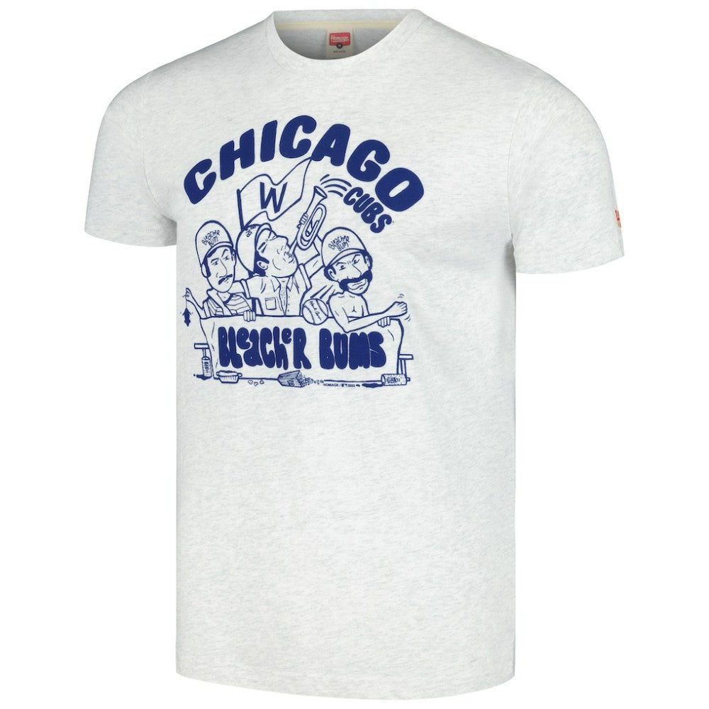 Chicago Cubs Homage Bleacher Bums Hyper Local Tri-Blend T-Shirt - Ash T-shirts