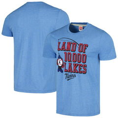 Minnesota Twins Homage Land of 10,000 Lakes Hyper Local Tri-Blend T-Shirt - Light Blue T-shirts