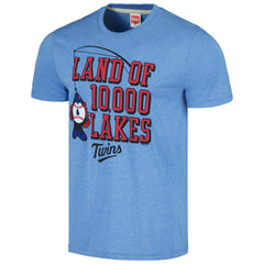 Minnesota Twins Homage Land of 10,000 Lakes Hyper Local Tri-Blend T-Shirt - Light Blue T-shirts