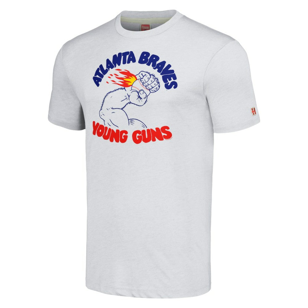 Atlanta Braves Homage Doodle Collection Young Guns Tri-Blend T-Shirt - Gray T-shirts