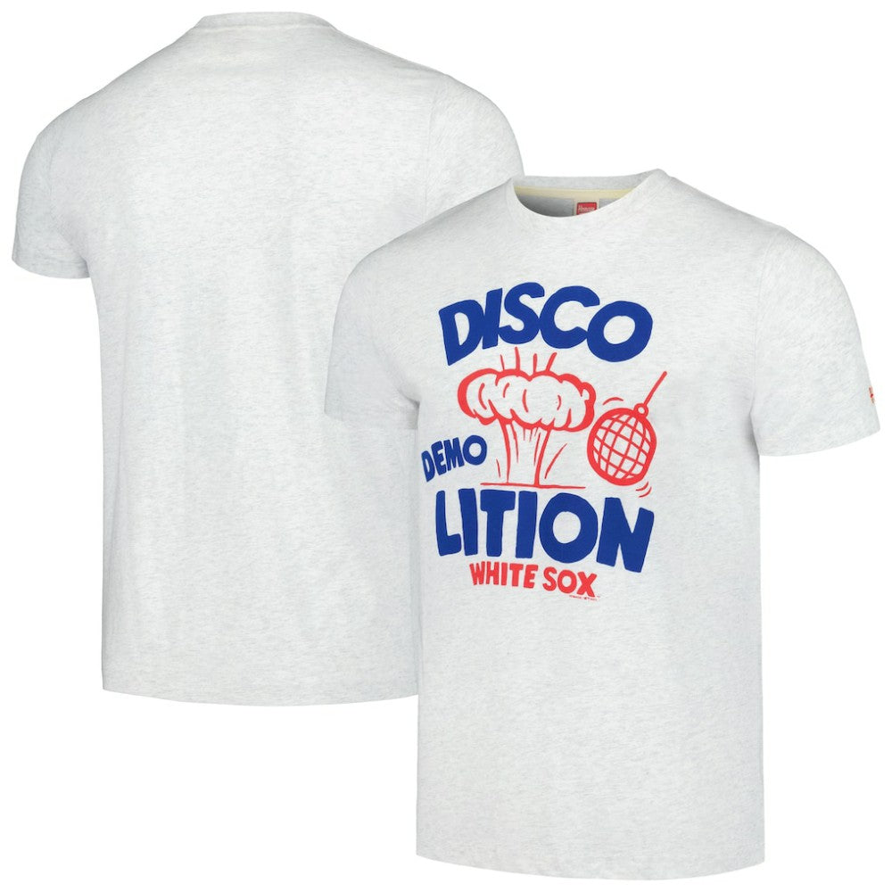 Chicago White Sox Homage Doodle Collection Disco Demolition Tri-Blend T-Shirt - Gray T-shirts
