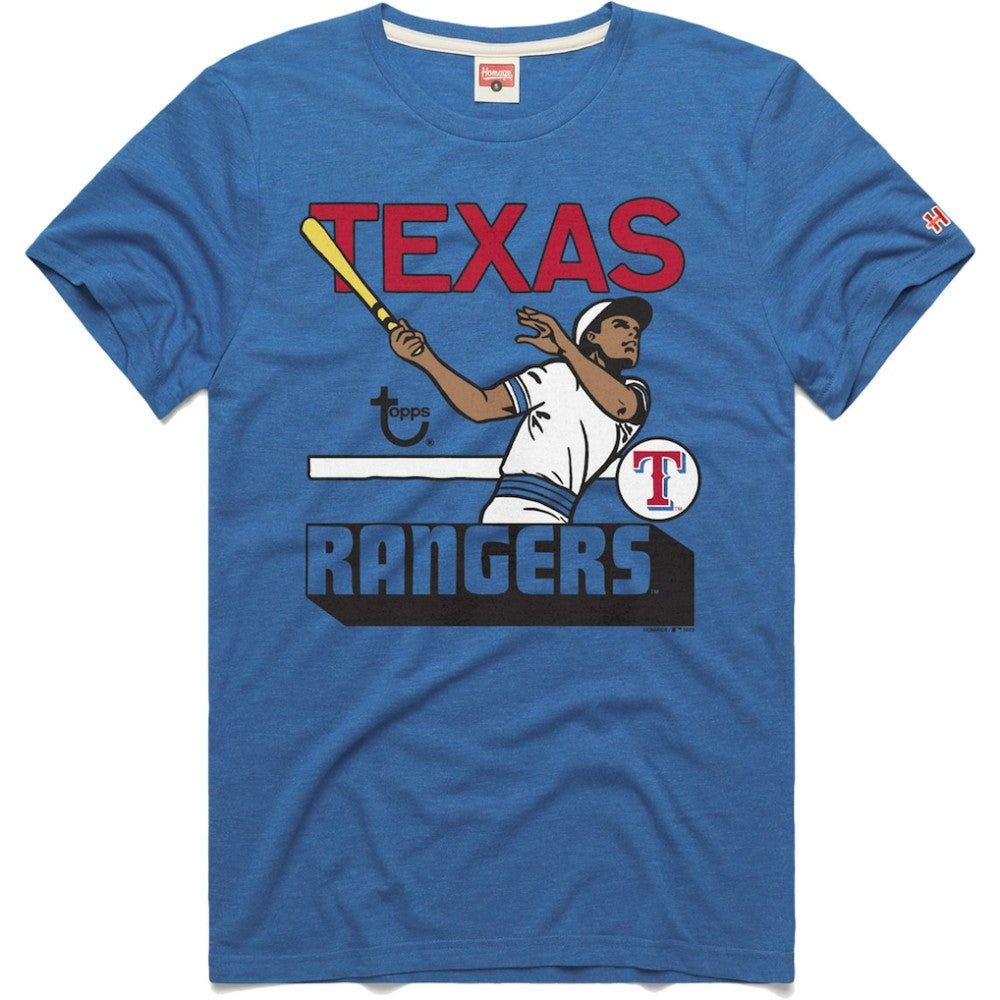 Texas Rangers Homage x Topps Tri-Blend T-Shirt - Royal T-shirts