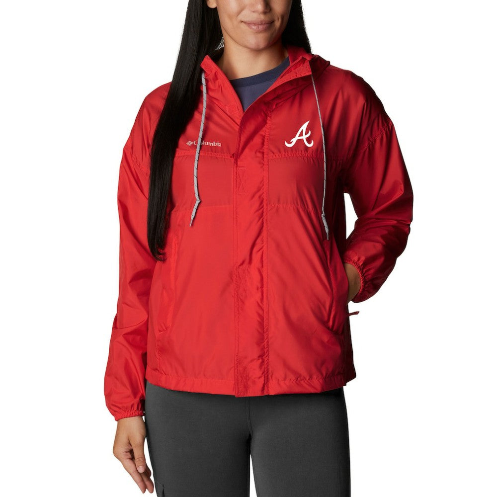 Atlanta Braves Columbia Women's Flash Challenger Full-Zip Windbreaker Jacket - Red Jackets