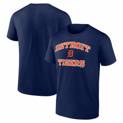 Detroit Tigers Logo Athletic Heart and Soul T-Shirt - Navy T-shirts