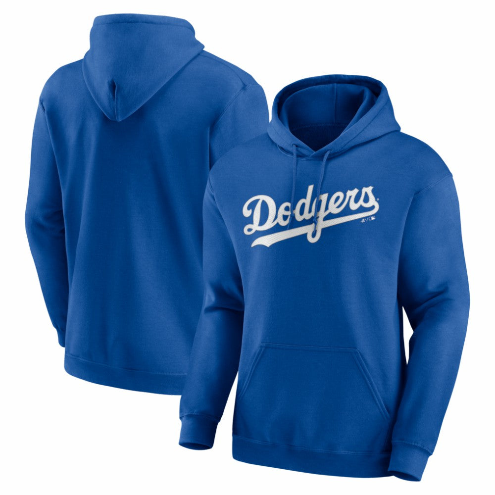 Los Angeles Dodgers Logo Athletic Wordmark Hoodie - Royal Hoodies