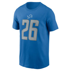 Jahmyr Gibbs Detroit Lions 2023 NFL Draft First Round Pick Player Name & Number T-Shirt - Blue T-shirts