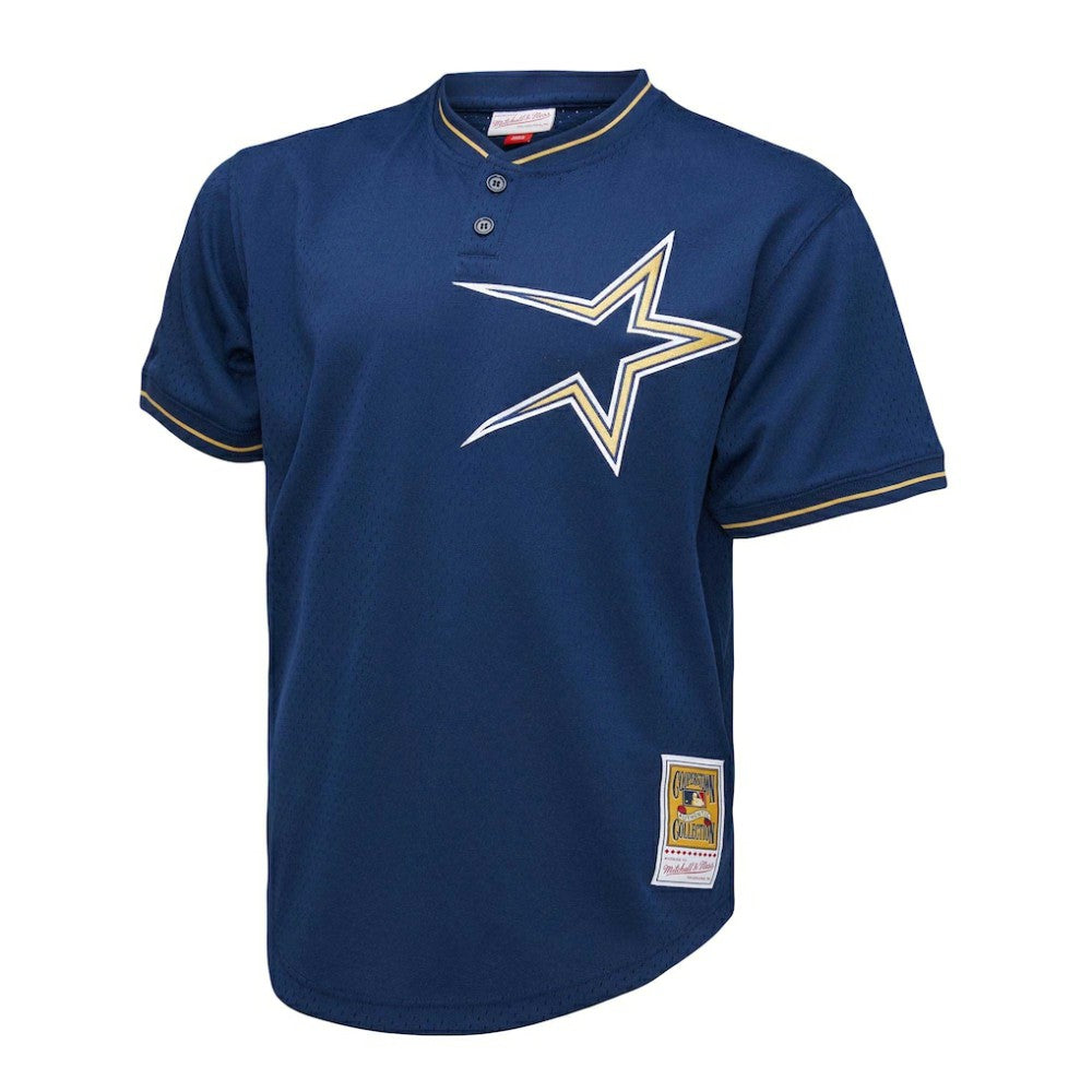 Craig Biggio Houston Astros Mitchell & Ness 1991 Cooperstown Collection Mesh Pullover Jersey - Navy Jerseys