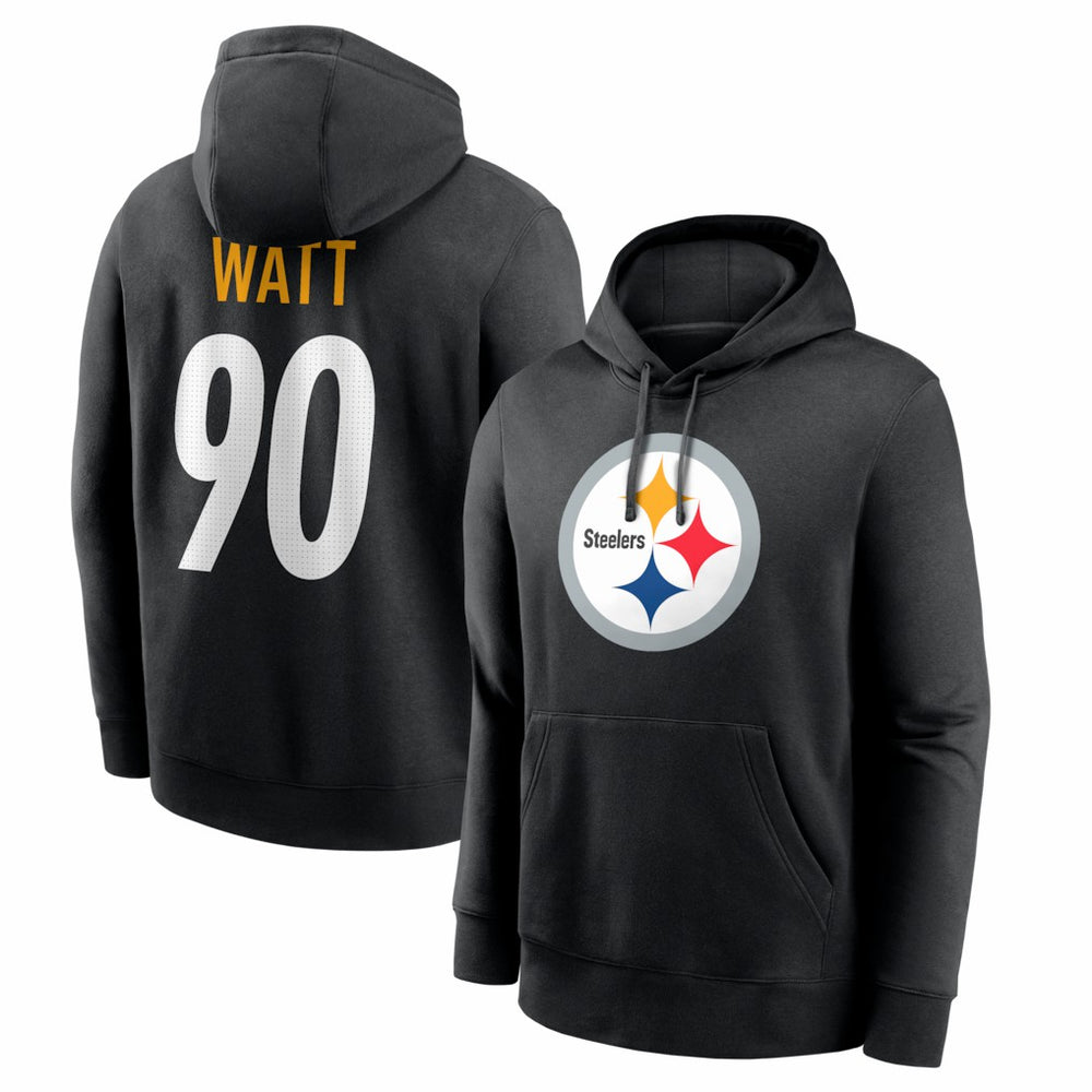 T.J. Watt Pittsburgh Steelers Name & Number Fleece Hoodie - Black Hoodies