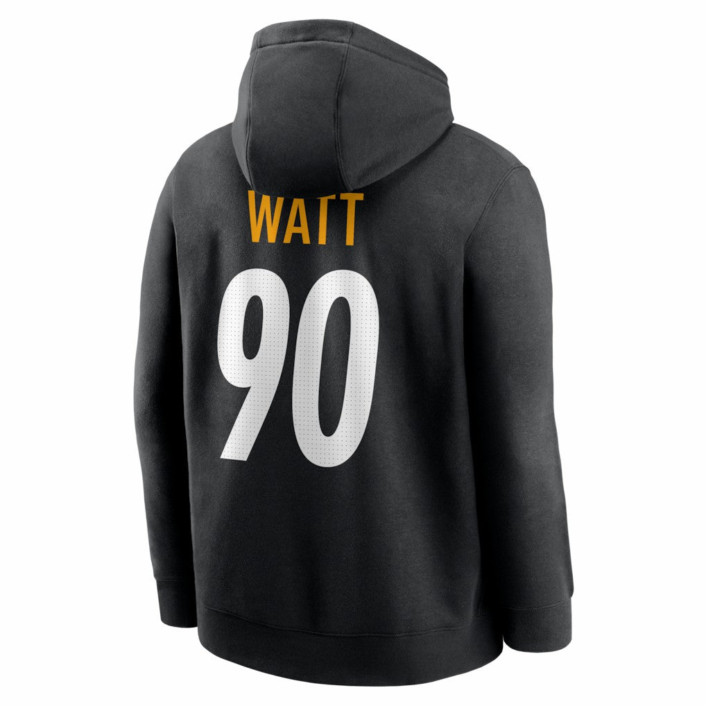 T.J. Watt Pittsburgh Steelers Name & Number Fleece Hoodie - Black Hoodies