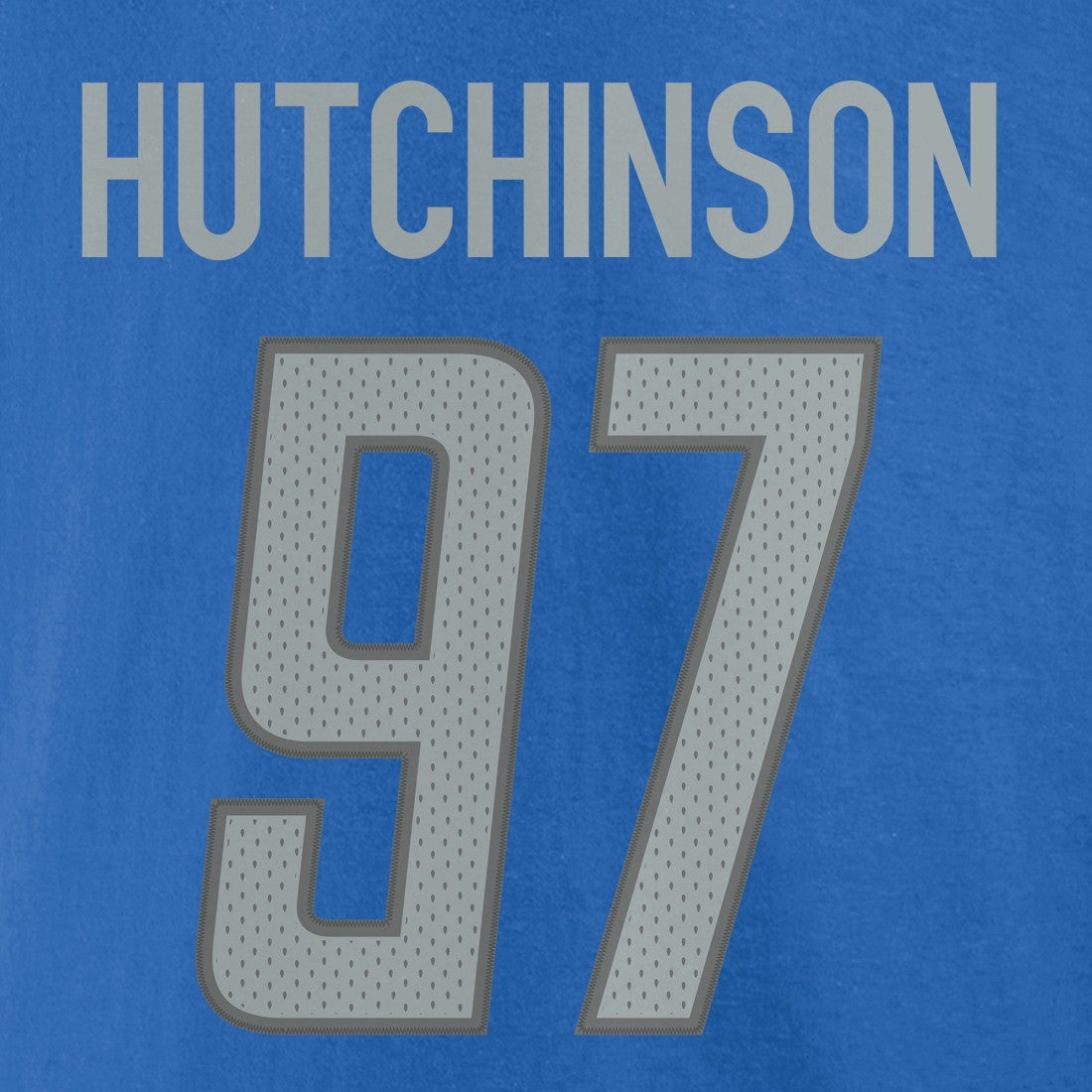 Aidan Hutchinson Detroit Lions Player Icon Name & Number T-Shirt - Blue T-shirts